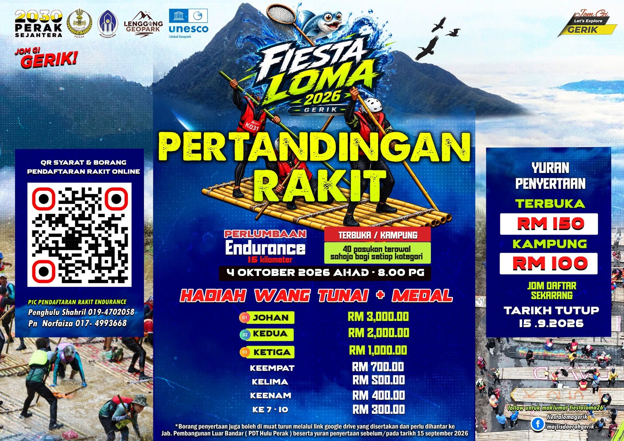 PENDAFTARAN PERTANDINGAN RAKIT FIESTALOMA GERIK 2026 TELAH DIBUKA!!